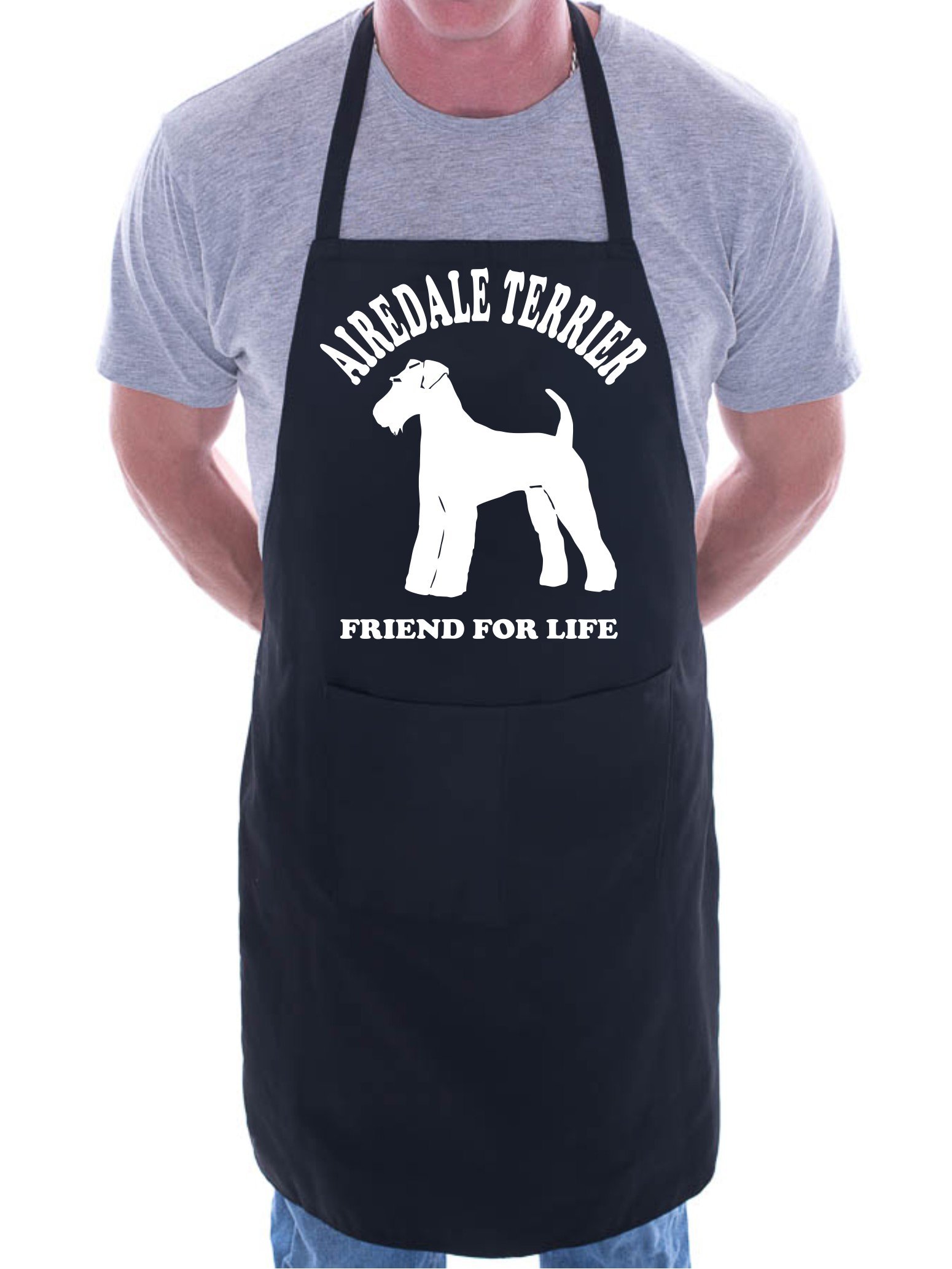 Print4u Men's Black Airedale Terrier Dog Lover Gift Bbq Cooking Funny Novelty Apron