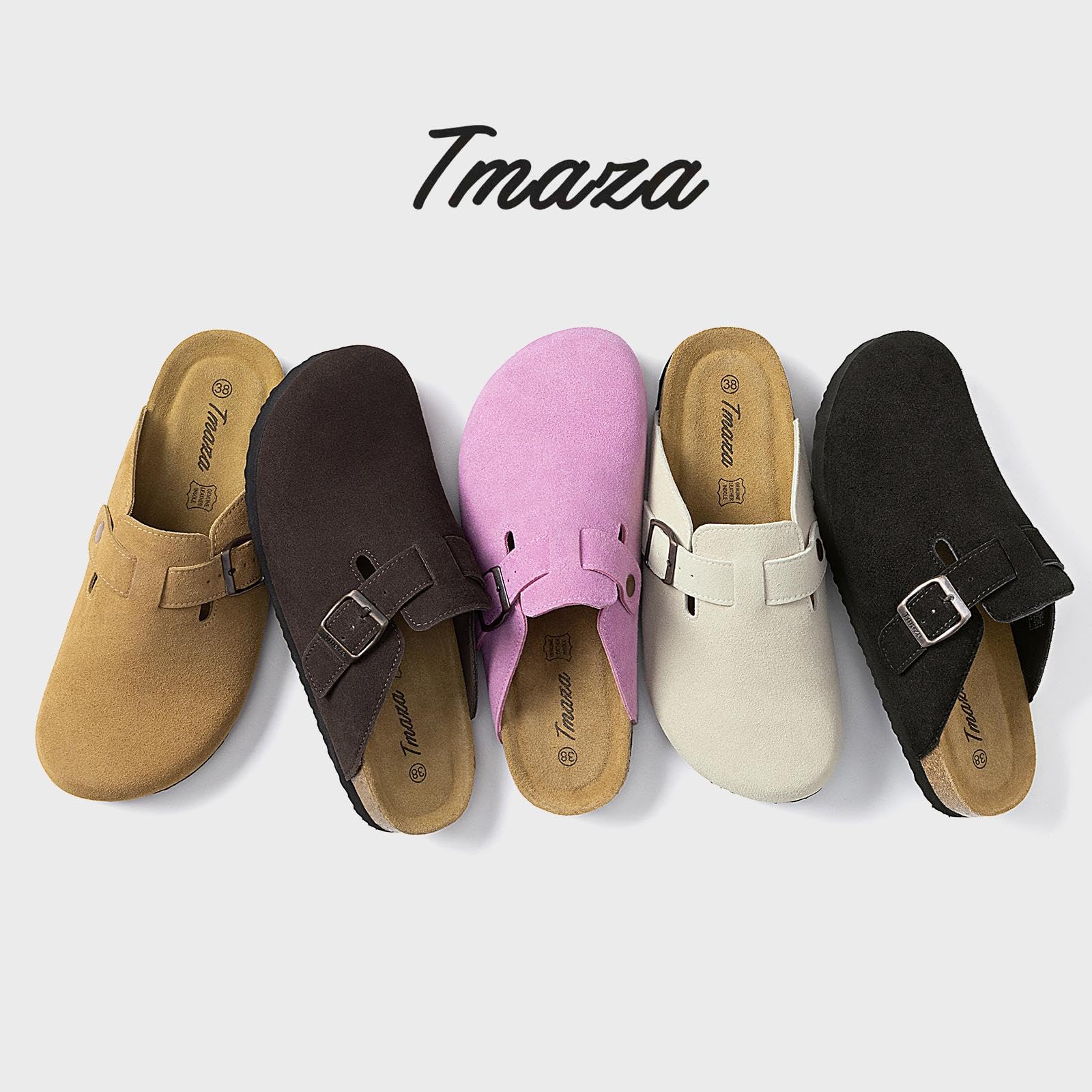 Mules et Sabots Femme Chaussons Pantoufles en Daim Ajustables Chaussures de Jardin Taille 36-42