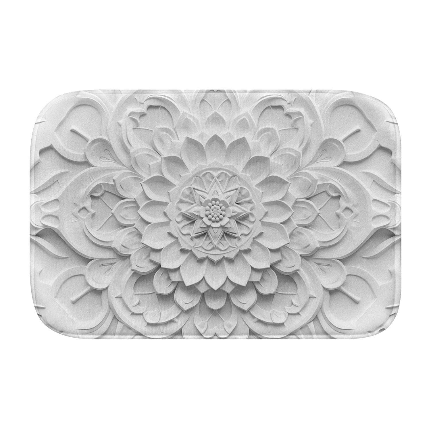 Mousse mémoire confort pour ce tapis de bain haut de gamme au motif 3D