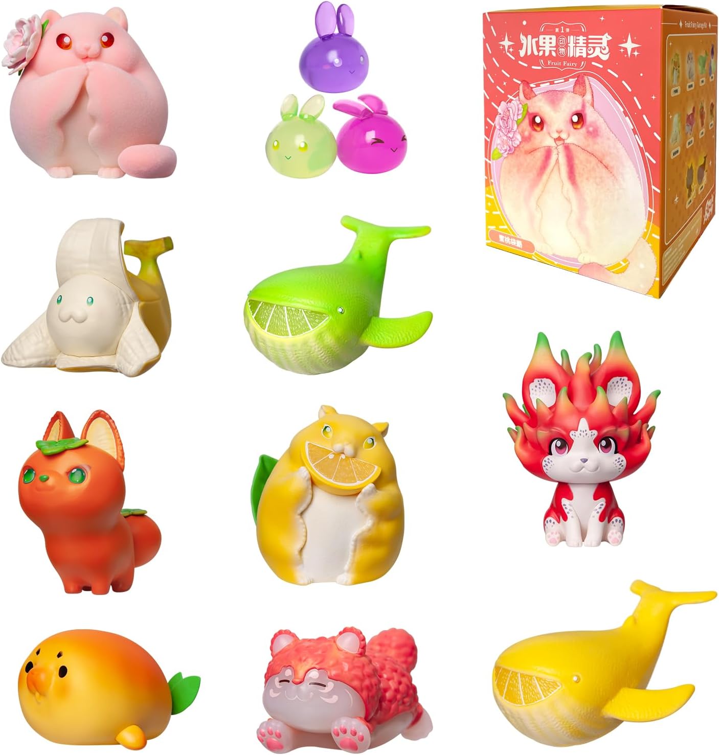 52TOYS Fruit Fairy Action Figure, 1Pc Collectible Toy Kawaii Creative Gift Room Decor Desktop Decoration 3.5 Inch, Gift for Birthday Party