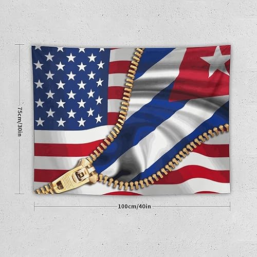 Miniatura 2 de Tapiz de bandera estadounidense y bandera cubana para dormitorio, tapices negros para colgar en la pared, manta para hombres y mujeres, fiesta