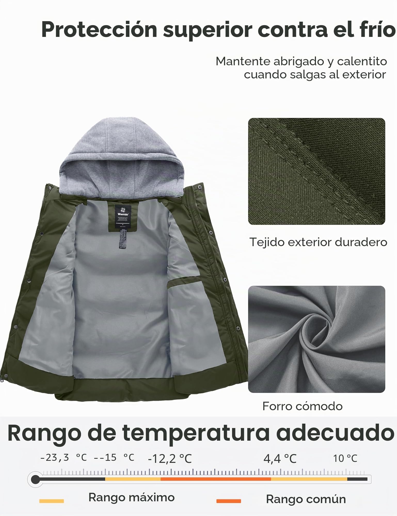 Wantdo Chaleco Acolchado para Hombre Chaleco Cálido de Invierno Chaqueta sin Mangas al Aire Libre Hombres