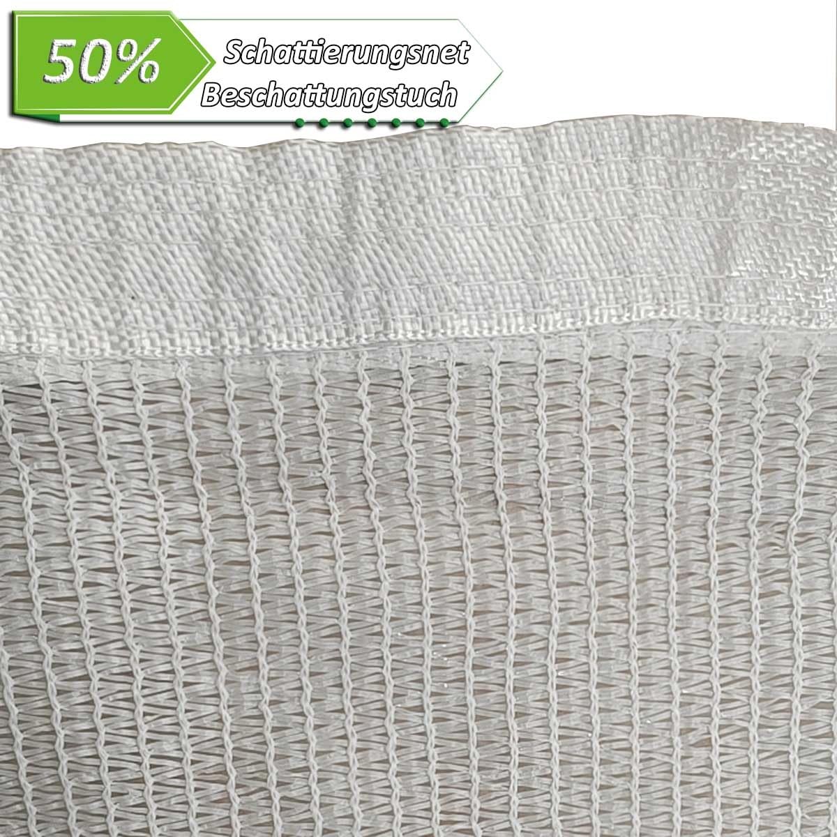 Biała siatka ogrodowa - 50% chroniąca przed słońcem tkanina do roślin i szklarni - dostępne rozmiary: 1 x 2 m, 2 x 2 m, 2 x 4 m, 4 x 5 m