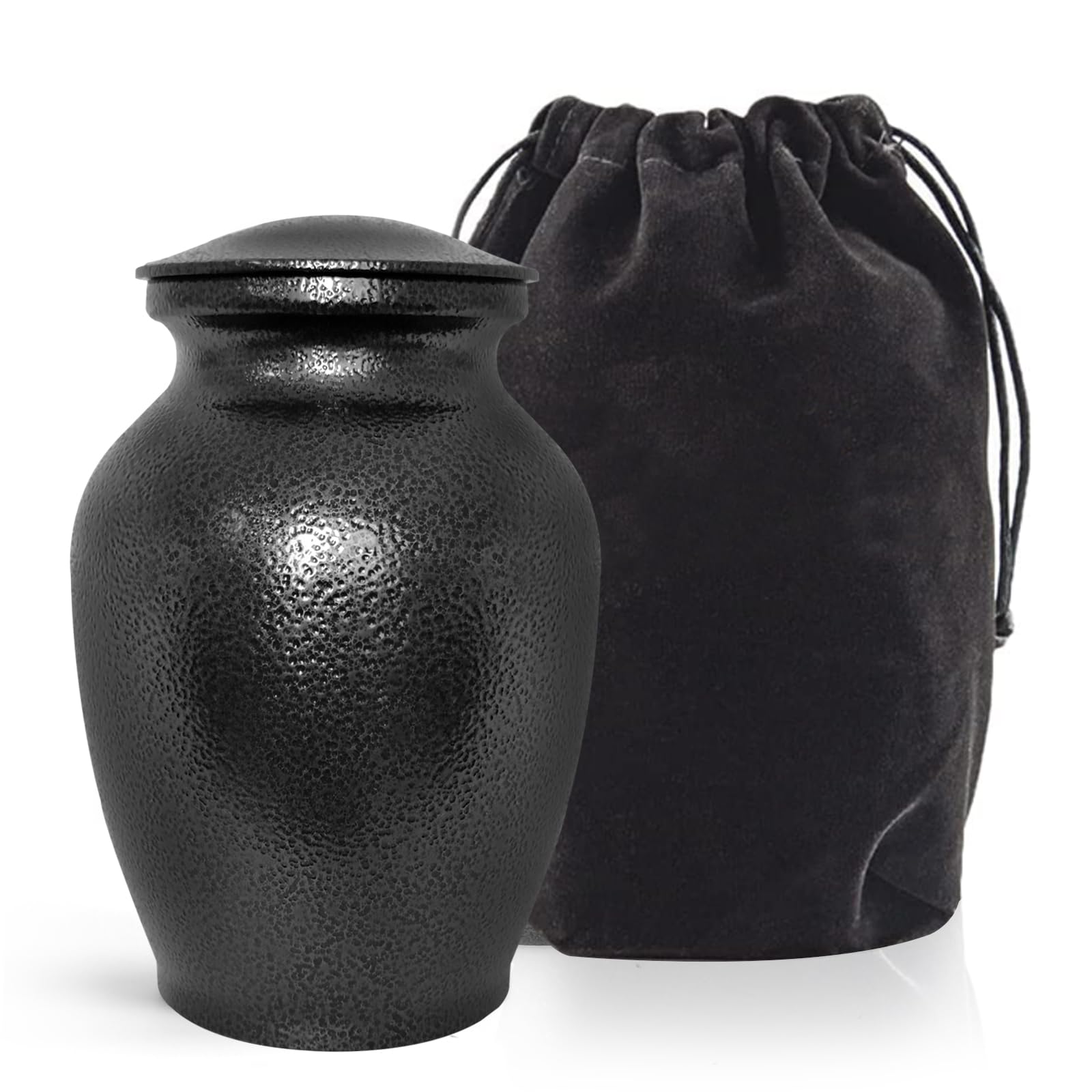 MAKEY'S Memorial Pet Cremation Urns for Dogs and Cats Ashes,Dog Cat Keepsake Urns for Ashes Small-Black, Textured Black, S(0-45lbs)