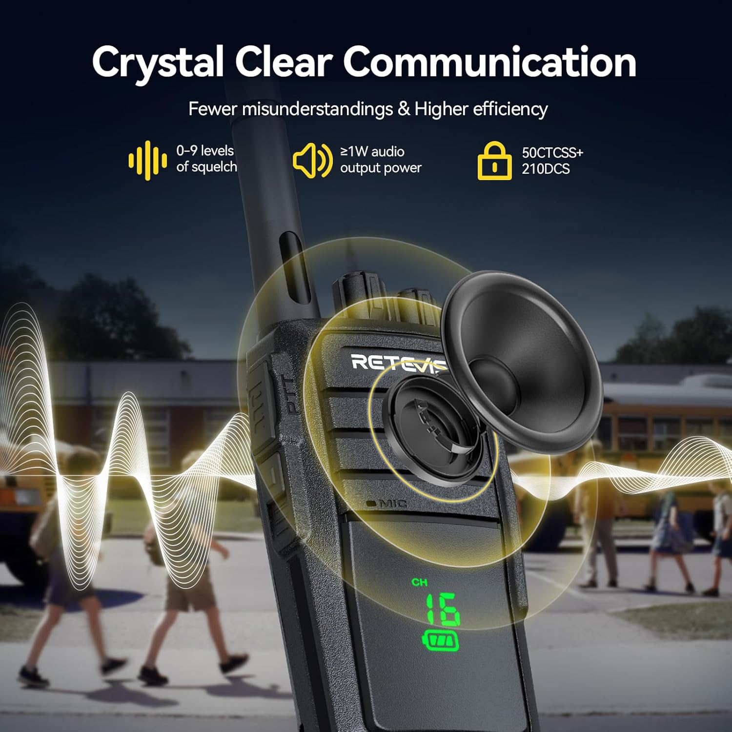 Retevis RT21H 2 Way Radio Long Range(6 Pack) Bundle with Speaker Mic (6 Pack),Heavy Duty Rechargeable Two Way Radios with Six-Way Charger