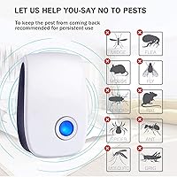 Vista 5 de Repelente ultrasónico de control de plagas, paquete de 6, repelente electrónico y ultrasónico para interiores, control de plagas para insectos