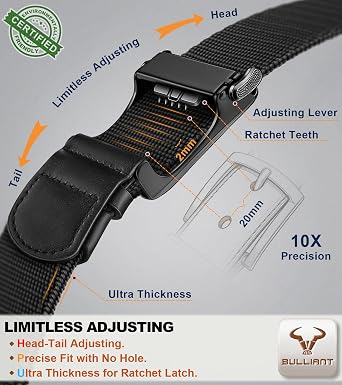 BULLIANT Men Belt Multi-Pack,Stretchable Ratchet Belt Adjustable For Men Gift Golf Casual Jeans Precise Fit