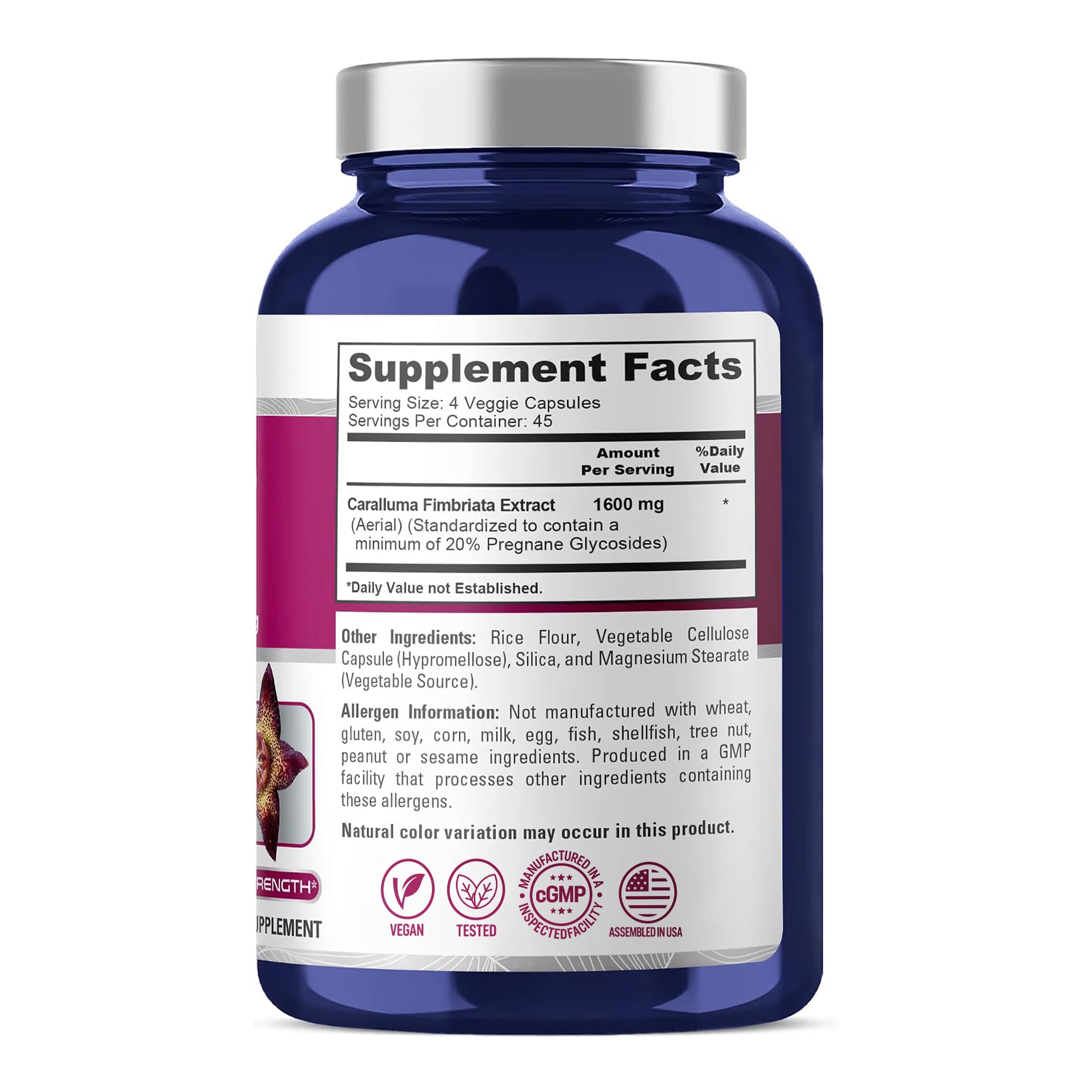 Caralluma Fimbriata, Vegan, 1600mg, 180 Veg Capsules - 45 Servings — Amazon image 2