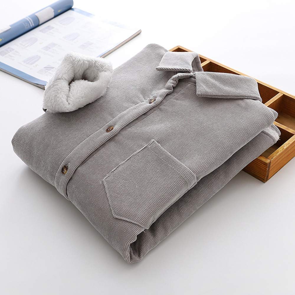 Chemise Chaude Femme,Mode Plus Velours Épaississant Dames Hiver Chemise Corduroy Simple Collège Style Dames Vêtements Veste Décontractée Élégante Partie Décontractée Gris