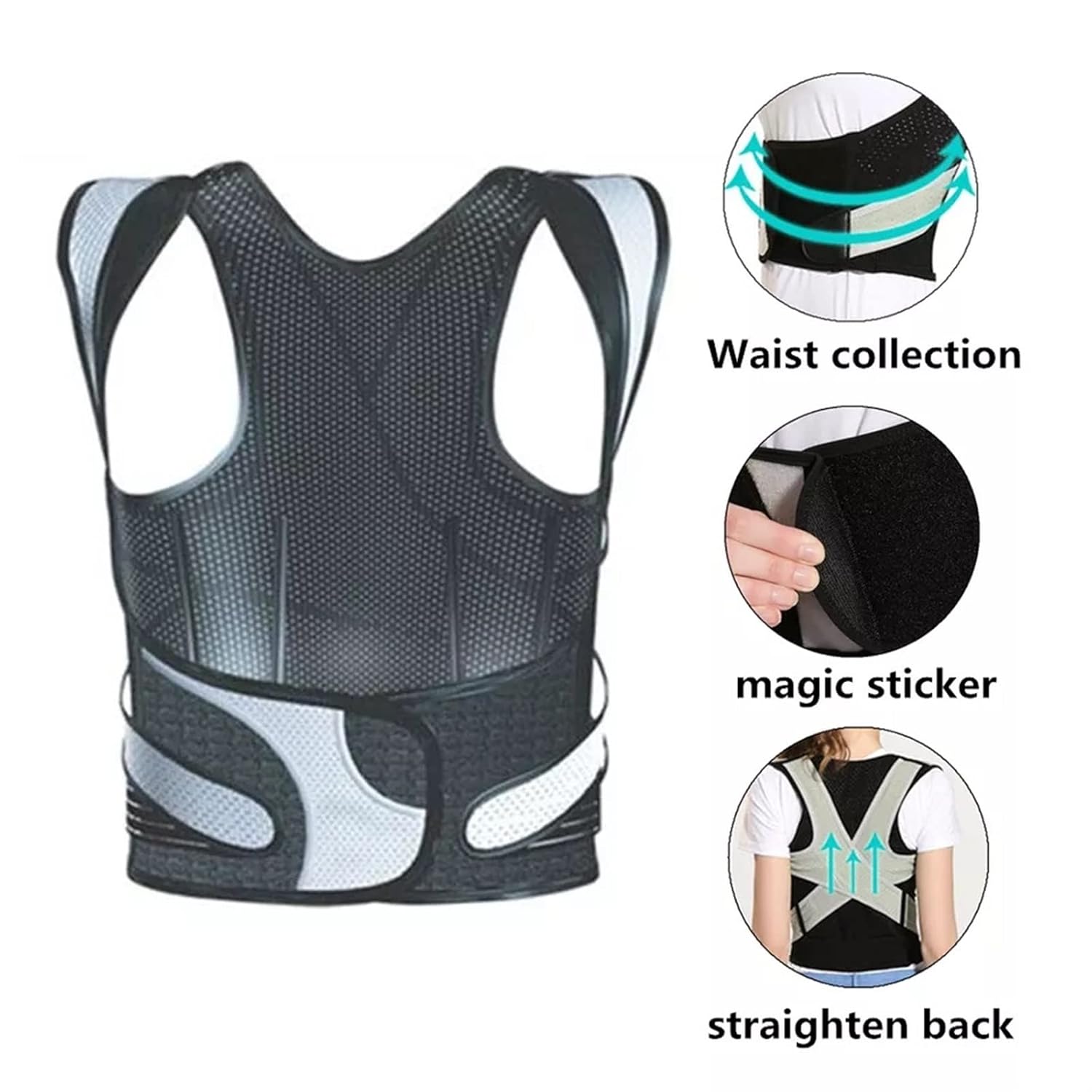 Back Corrector Therapy Corset Spine Support Belt Lumbar Adjustable Correction Bandage for Men Women Kids Health and Relaxation (Color, Size : 4XL) Decorate