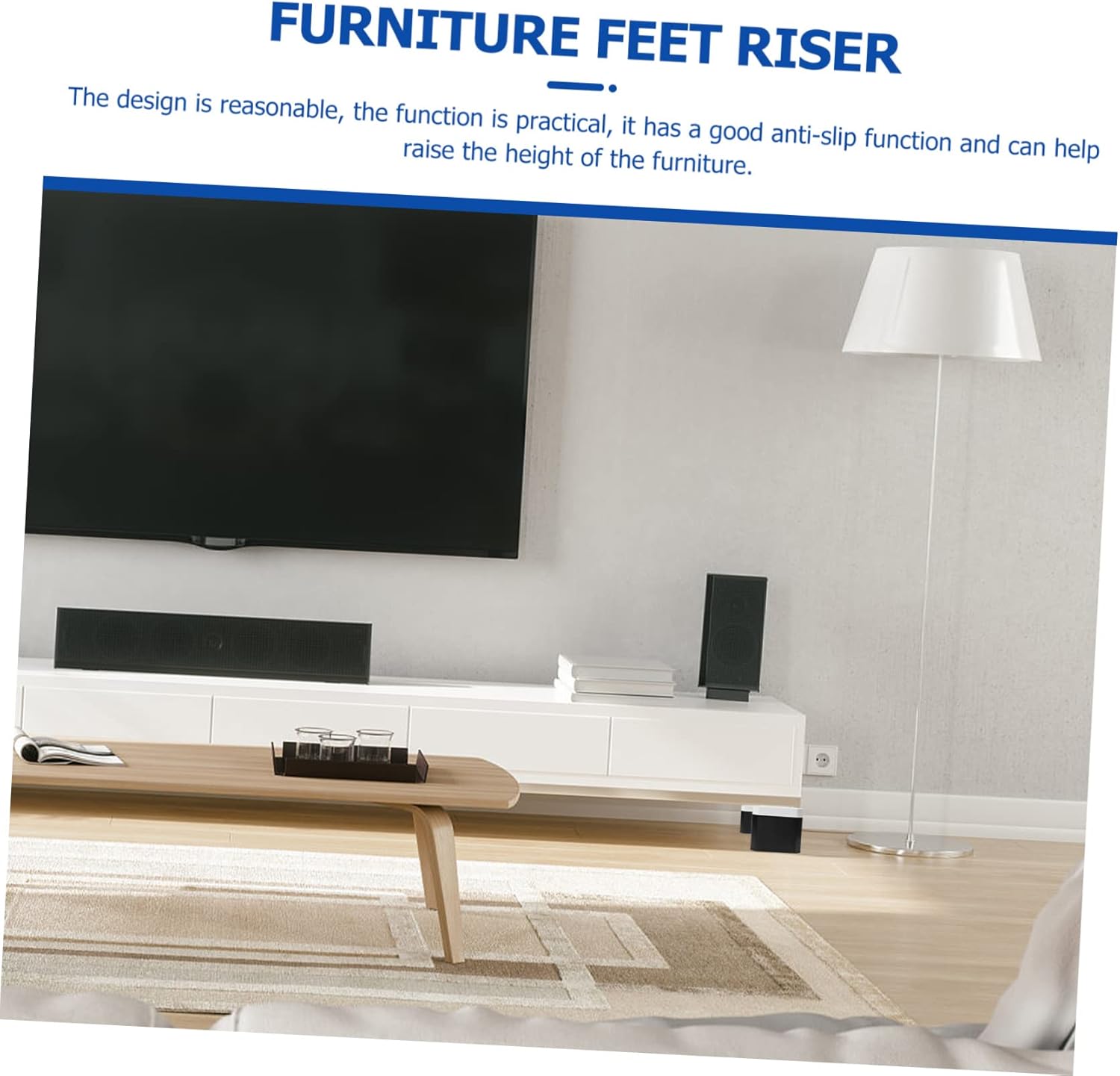 Alipis 4pcs Heavy Duty Bed Elevators Non- Furniture Risers for Bed Sofa Desk and Table Protect Floors and Reduce Noise Design for Stability