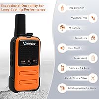 Vista 4 de Rechargeable Mini Walkie Talkies C56TB for Adults Two Way Radios Long Range Compact Transceiver with USB C Charger for Family Hiking Camping