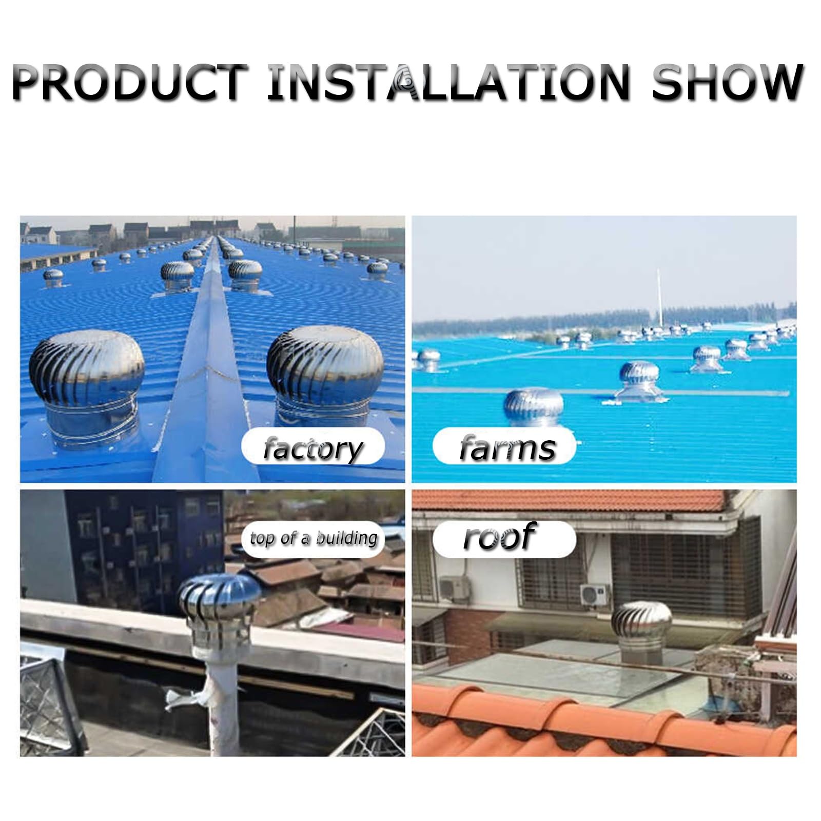 Cubierta de ventilación Ventilador de Techo, Rejillas de ventilación de turbinas eólicas, Viento Reforzado internamente, Ventilador, ventilación de Campana extractora, Campana Redonda de Air