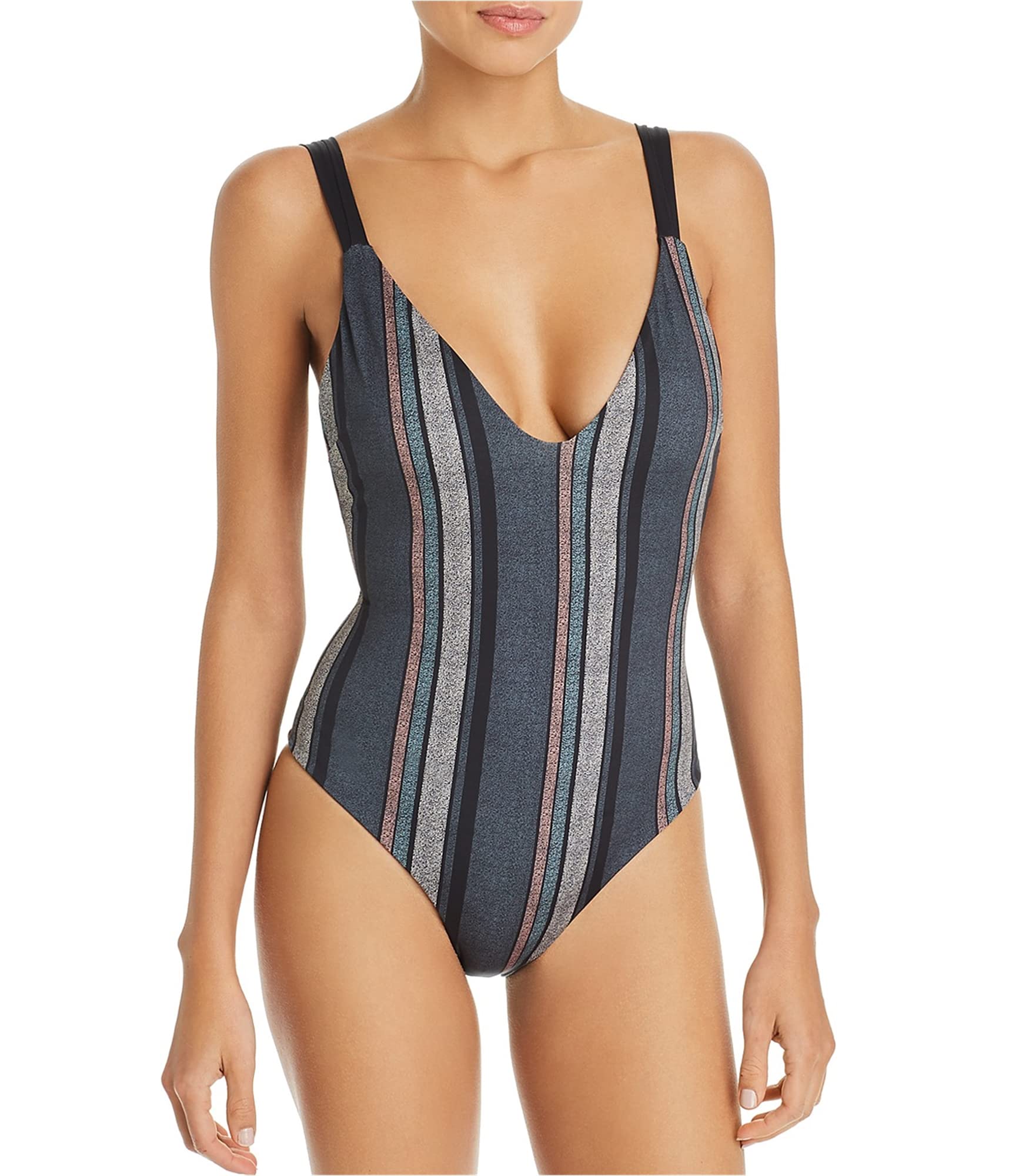 Tavik Womens Claire One Piece Tank Swimsuit, Grey, Medium at
