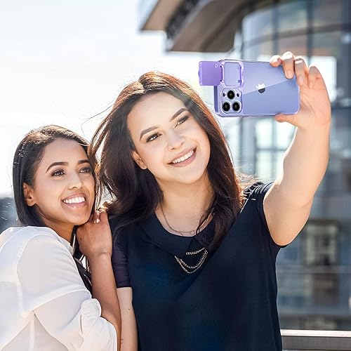 Miniatura 8 de CEXHG Funda con luz LED para selfie para iPhone 14 Pro Max, funda iluminada, recargable, compatible con maquillaje en vivo, TikTok, video, selfie