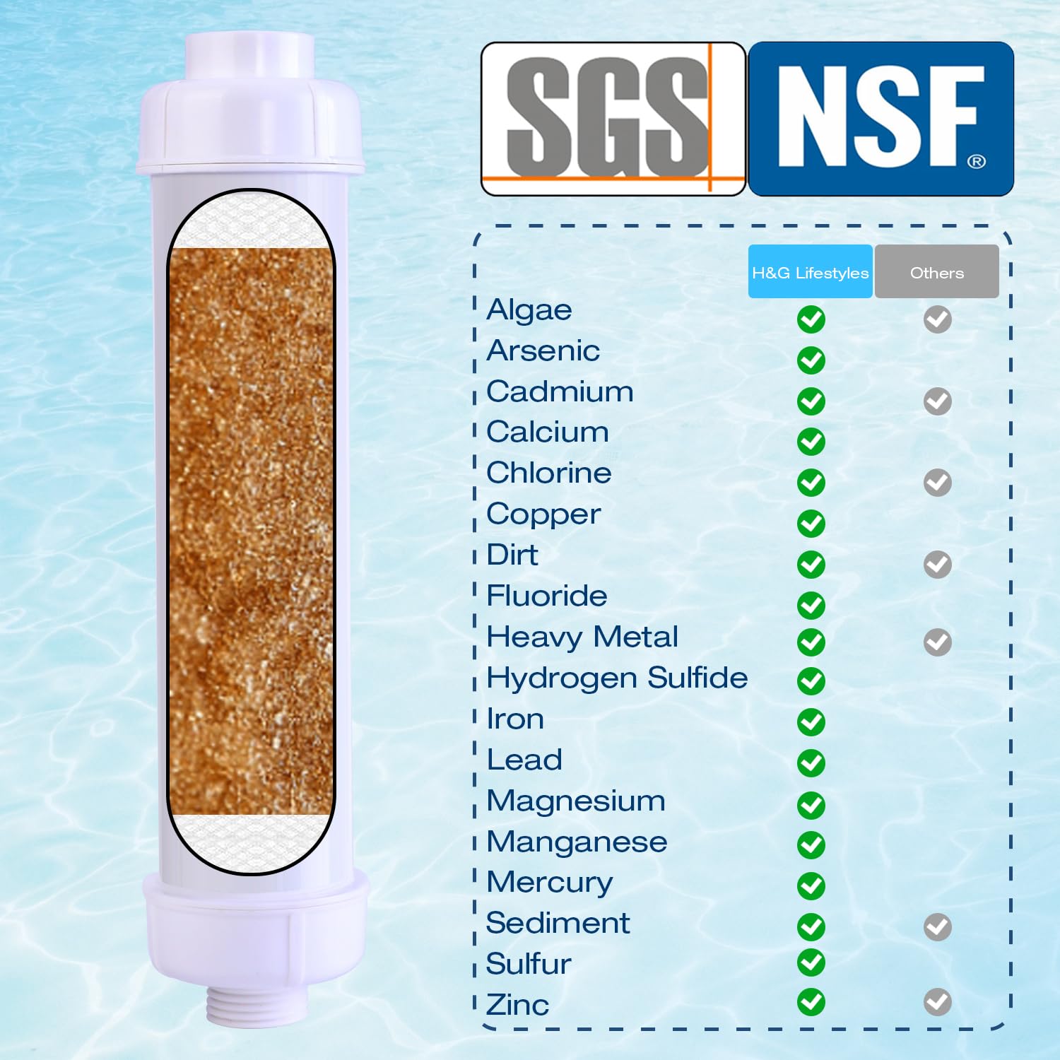 H&G Lifestyles Filtro de hierro de metal pesado para manguera de jardín, filtro de manguera para llenar jacuzzi, piscina, spa, diseño especial para agua de pozo, se adapta a cualquier rosca estándar