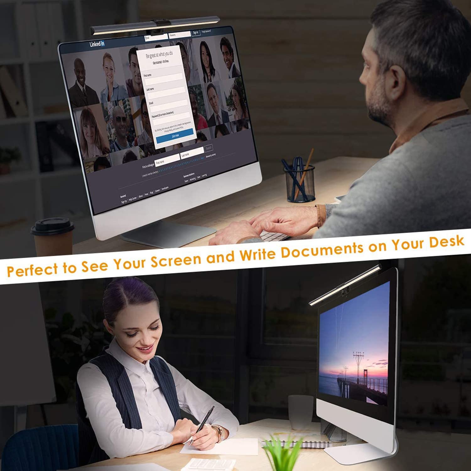 Computer Monitor Light, Screen Light Bar eReading LED Task Lamp with No Glare on Screen, USB