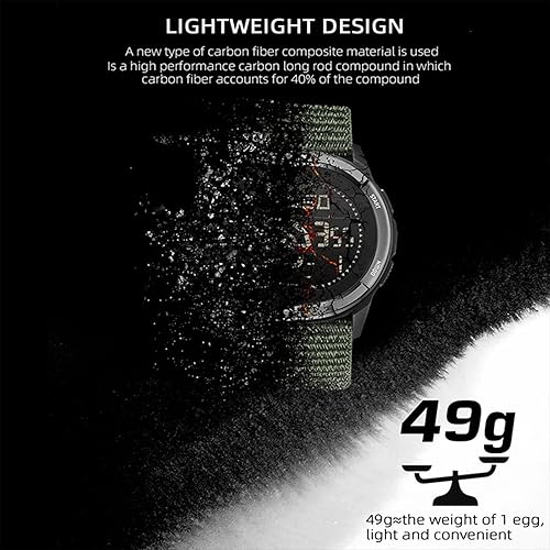 Miniatura 3 de Reloj táctico para hombre, relojes militares para hombre, ligero de fibra de carbono, reloj deportivo digital para hombre con brújula, podómetro,