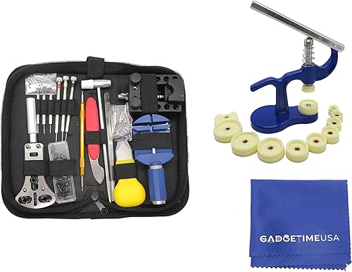 Kit de herramientas de reparación de relojes unisex para adultos, juego completo de herramientas para reparación y mantenimiento de relojes, 147
