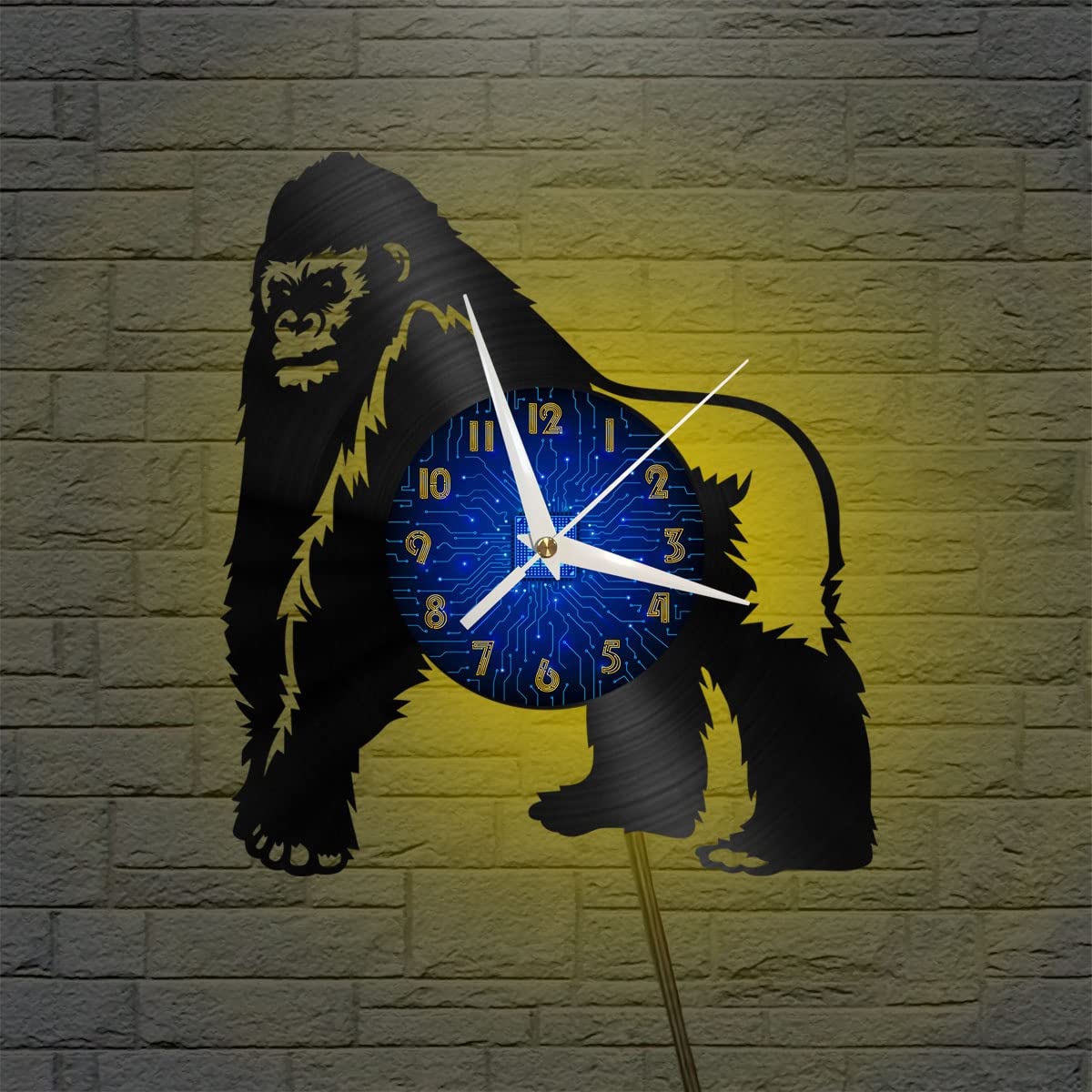 Horloge murale art noir 12 pouces avec LED, le cadeau créatif idéal pour chambre