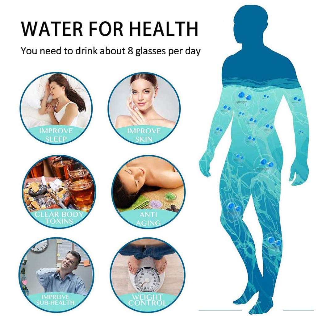 Botella de agua de hidrógeno hidrolizada portátil, taza de agua rica en hidrógeno, ionizador de tecnología Pem, generador de agua ionizada recargable USB portátil, botella de vidrio antioxi