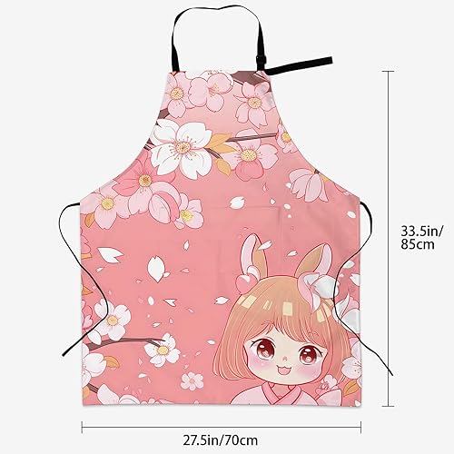 Miniatura 3 de Delantal de gallo para mujeres y hombres de 28 x 33 pulgadas, delantales de cocina con 2 bolsillos, poliéster, delantal de pollo