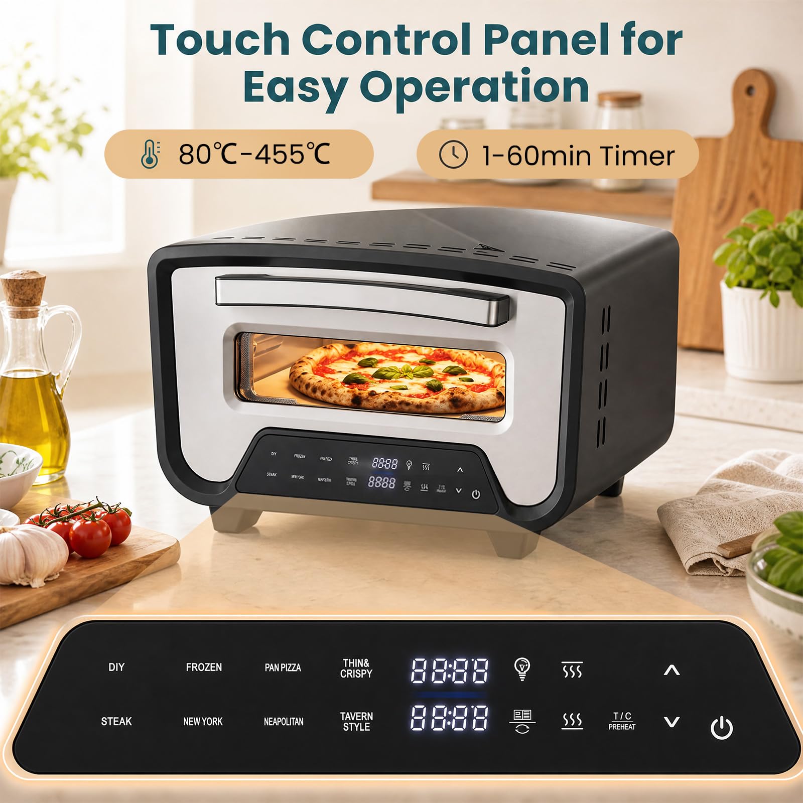 LIFEZEAL 1700 W Horno para Pizza Eléctrico de 12 L
