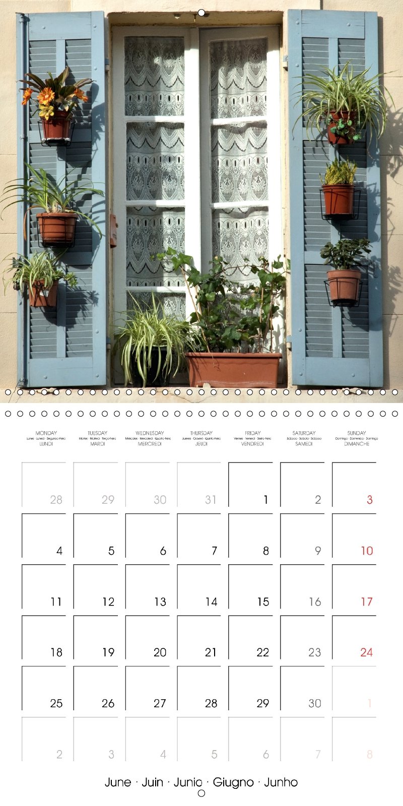 Fenetres de Provence calendario pared 2018 300 300 Mm Square