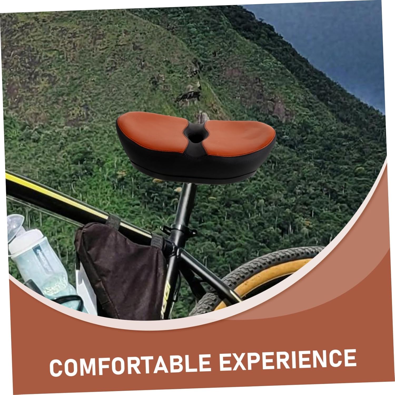 Noseless Bike Seat Cushion Wide Bike Saddle with PU Foam for Men Women Superior Comfort and Bicycle Seat Replacement Easy Installation