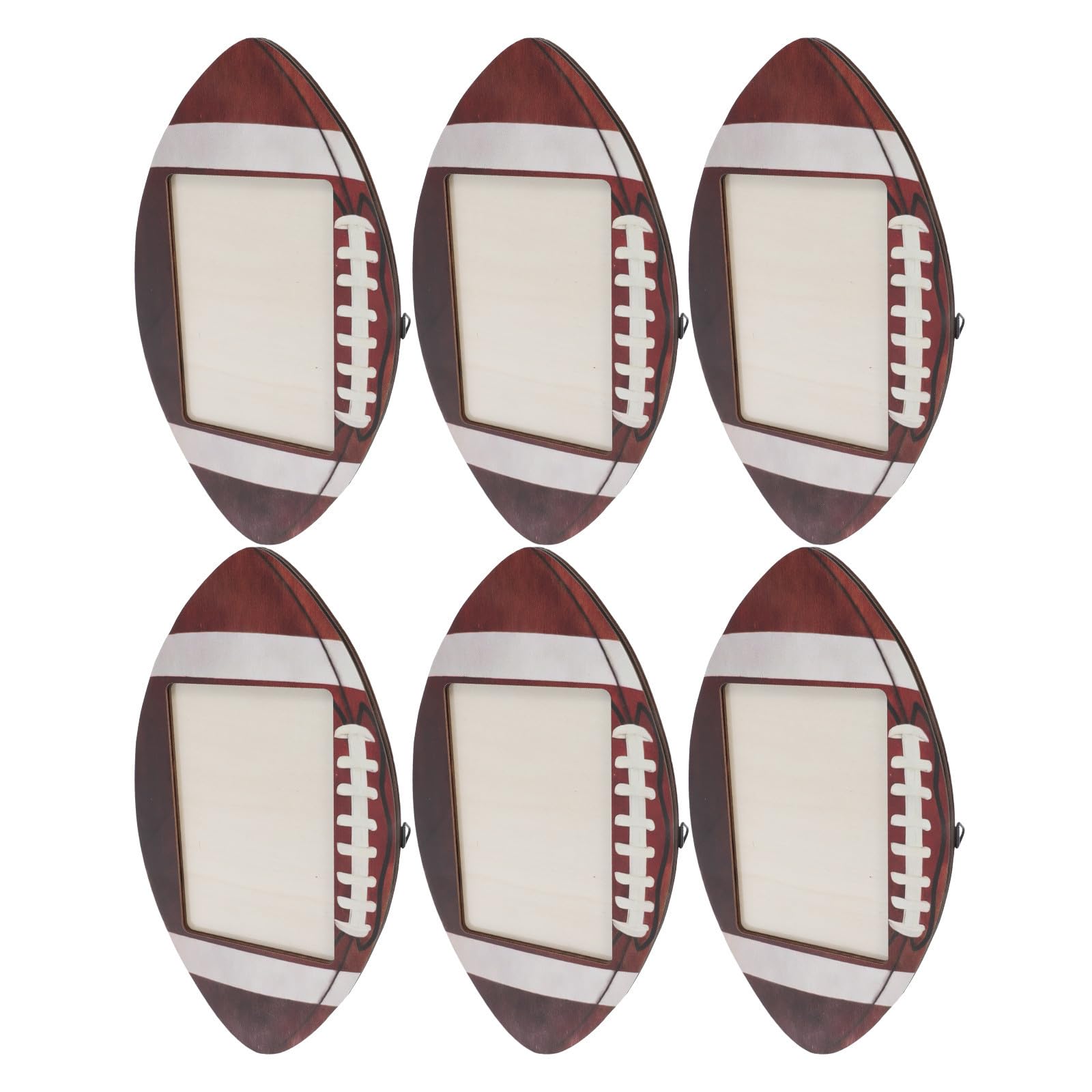 Artibetter 6 Pezzi Cornice Foto Rugby da Tavolo 6x4 in Legno Marrone