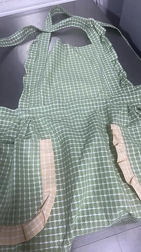 Miniatura 5 de Delantal de cocina pequeño con bolsillo, delantal para mujer, delantal de algodón, regalo para mujeres, peso de menos de 150 libras