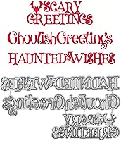 Vista 1 de SCARY GREETINGS - Troqueles troquelados para hacer tarjetas, troqueles de corte de metal, troqueles de papel para álbumes de recortes, suministros
