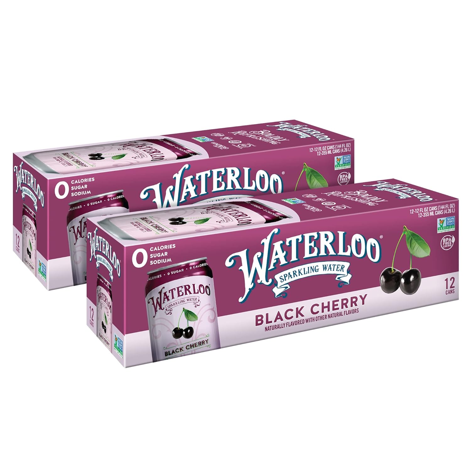 Waterloo Sparkling Water, Black Cherry Naturally Flavored