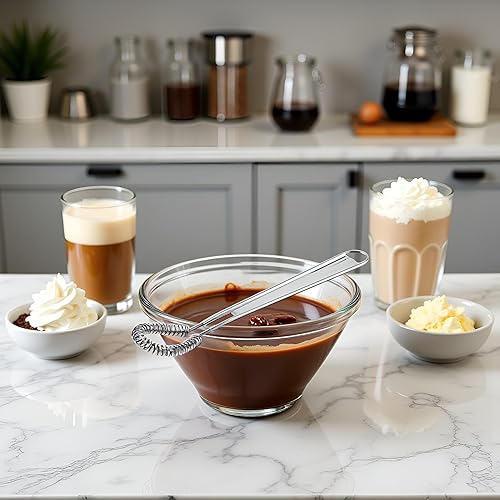 Miniatura 6 de Batidor de huevo plateado de acero inoxidable, mini bobina de resorte, espumador de leche de mano, agitador de salsa, licuadora, mezclador de café,