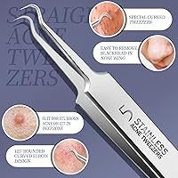 Vista 3 de Teenitor 7 Pcs Pimple Popper Tool Kit, Surgical Grade Blackhead Remover Tools, Ingrown Hair Tweezers, Blackhead Extractor Pimple Extractor, Black