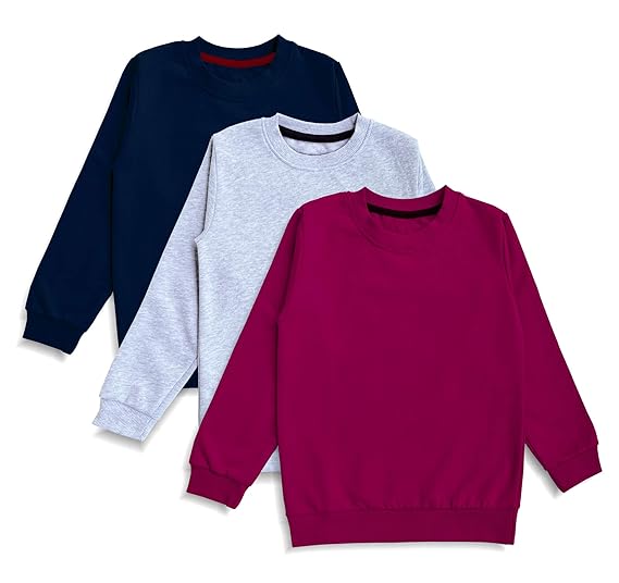 minicult Boys & Girls Cotton Round Neck Sweatshirt for Light Winters
