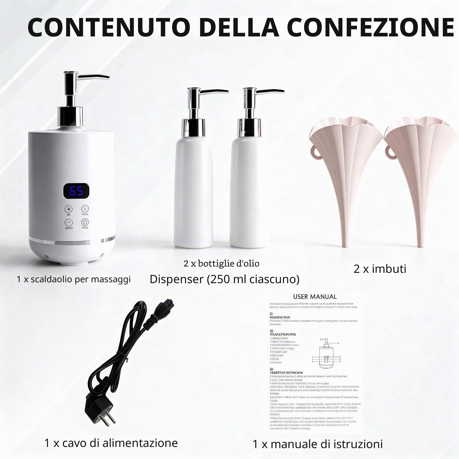 Scalda Olio da Massaggio, Riscaldatore ad Olio Massaggio, 250 ml Scaldaolio Elettrico Portatile per Saloni di Bellezza SPA uso Domestico