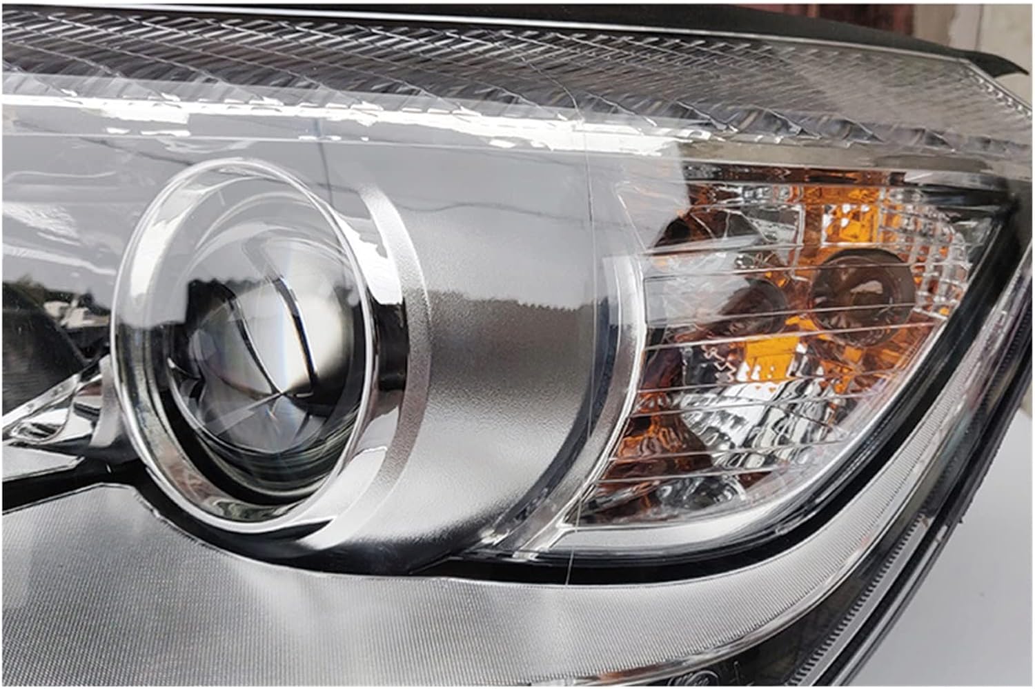 Front Bumper Headlight Headlamp Head Light Head Lamp Assembly Compatible With JAC Refine S3 2013 2014 2015 2016(Blue DRL,Right side)