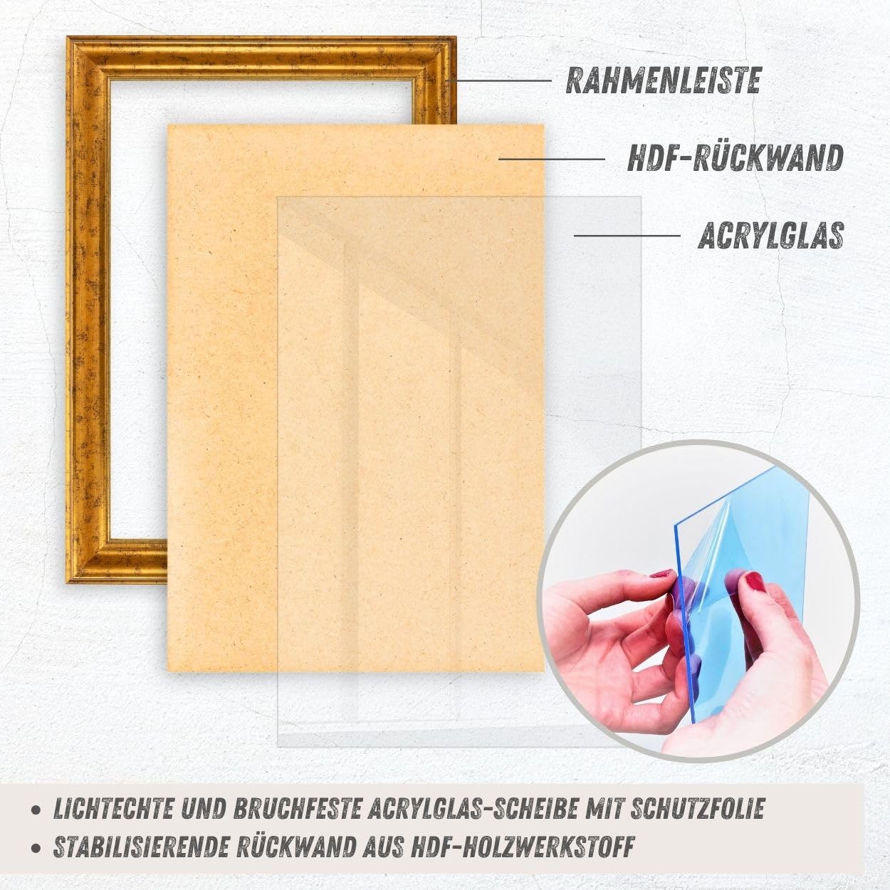 N°76 Barock Bilderrahmen 20x20 cm Bildmaß, Gold, Massivholz