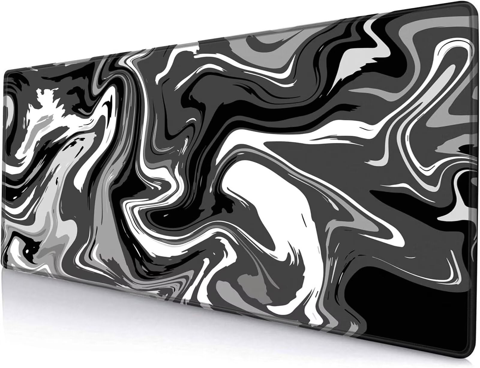 Tappetino per Mouse da Gioco Nero Bianco Grigio Tappetino Mouse XXL 1200x600x3mm Morbido Confortevole e Resistente Fondo Antiscivolo in Gomma Naturale Adatto per Ufficio e Gioco