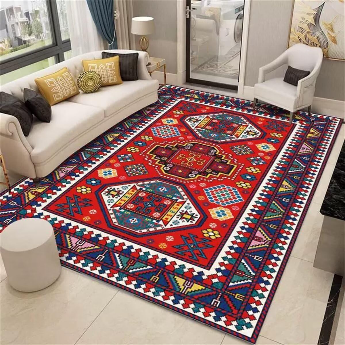 Tapis antidérapant et insonorisé rouge 160x200cm pour le confort de la maison