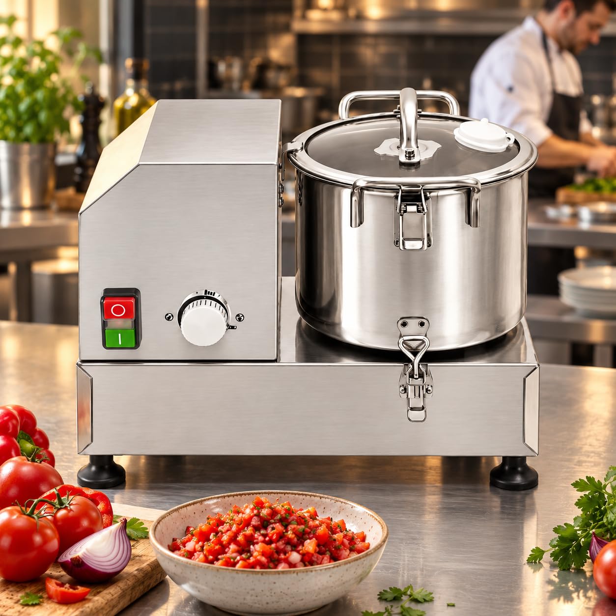 Picadora de Verduras Profesional, Procesador de Alimentos Eléctrico 6l