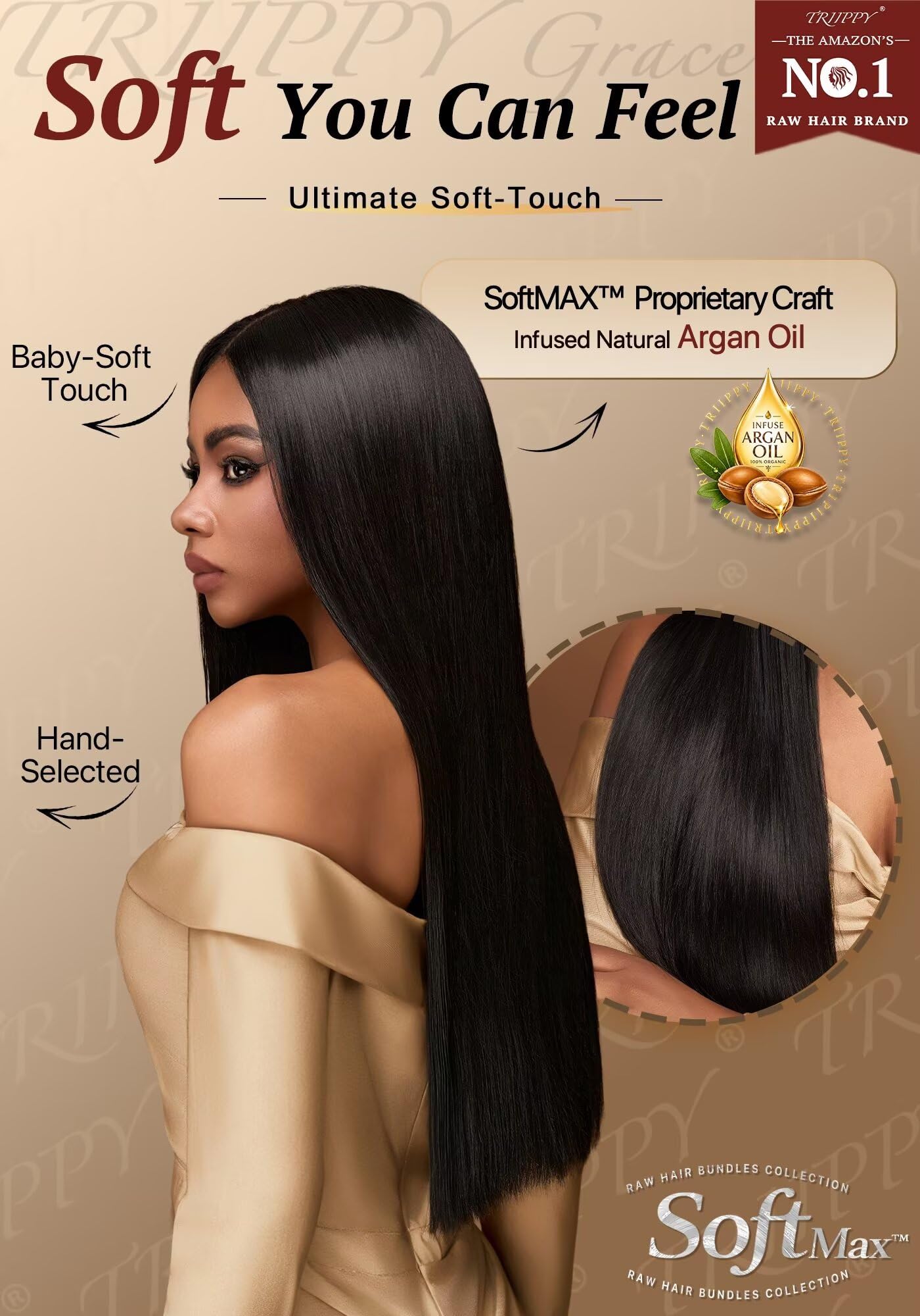14 Inch Raw Cambodian Human Hair Bundle, Straight Sew-In Weave Amazon.com : TRIIPPY Straight Bundles Human Hair,100% Raw  main image 2