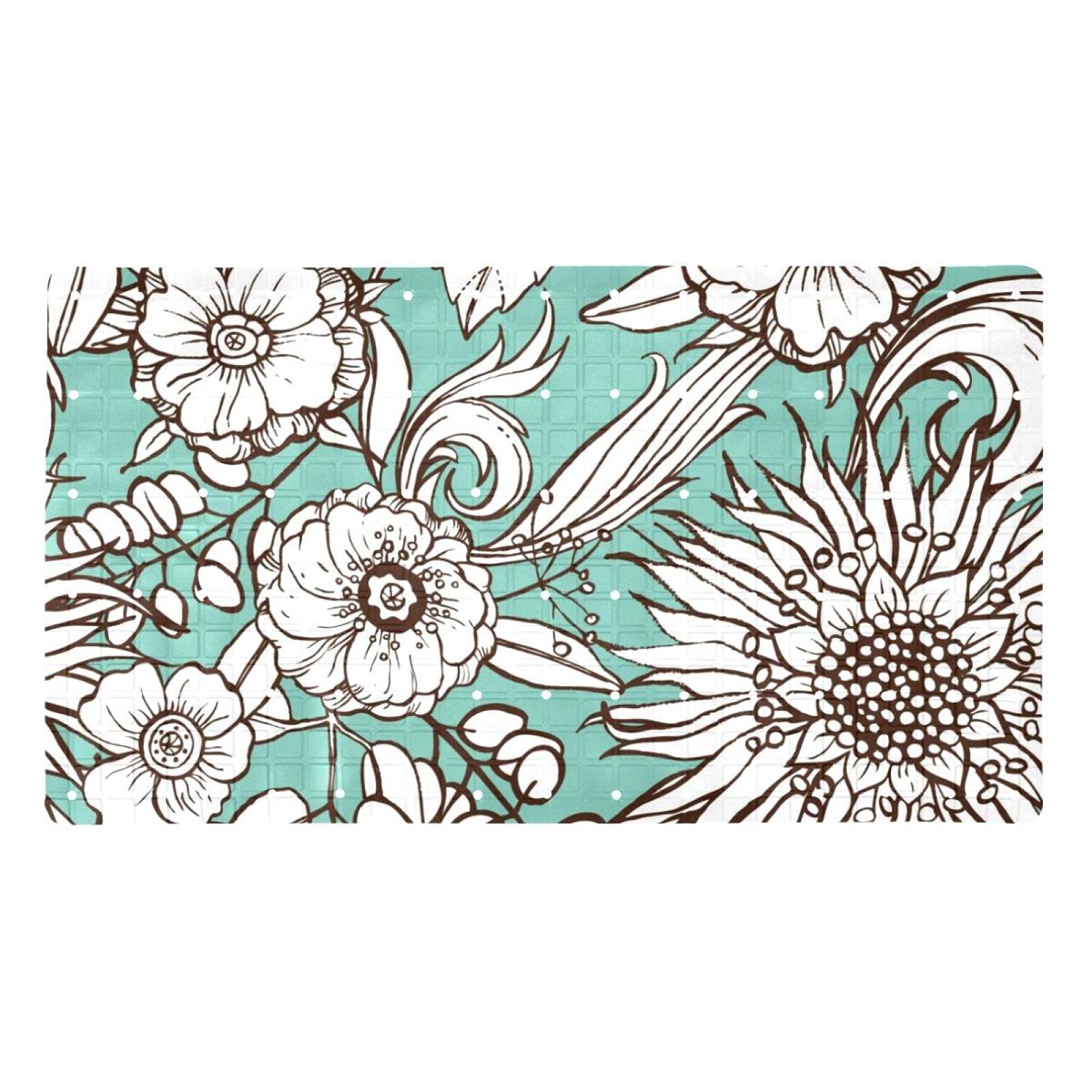 Tapis de bain antidérapant ventouses efficace et trous de drainage pour baignoire sécurisée