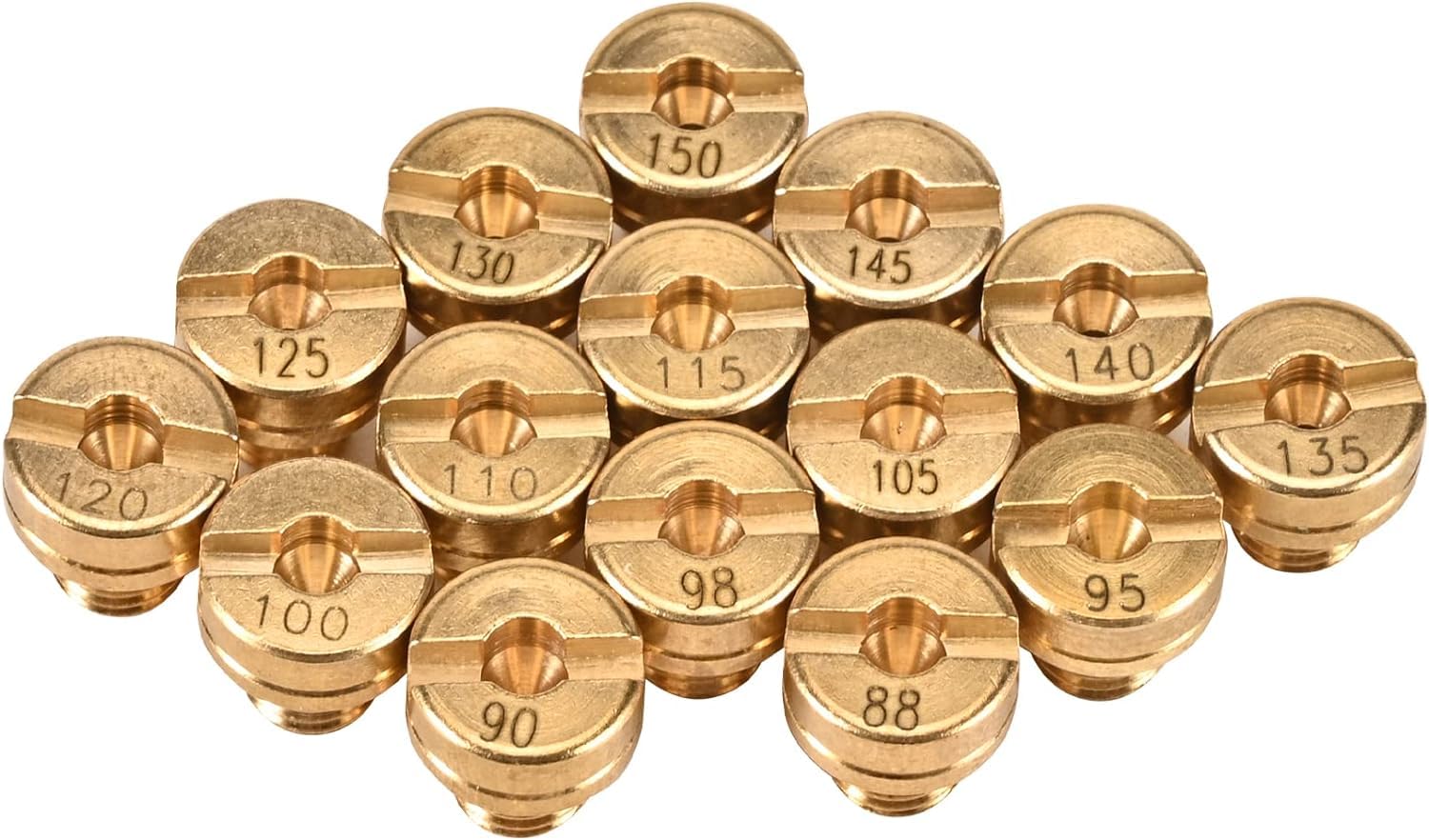 Main Jet Kit Replace for Carburetor Mikuni VM22 VM24 VM26 125CC 150CC 200CC 250CC Dirt Bike Pit Bike ATV 15 Pack 88 90 95 98 100 105 110 115 120 125 130 135 140 145 150