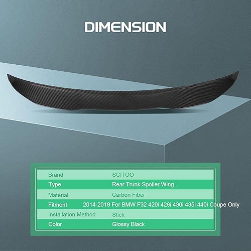 Miniatura 349 de SCITOO Spoiler Wing GT Style Universal 52" ABS Brillante Carbono Aspecto Trasero Alerón Alerón