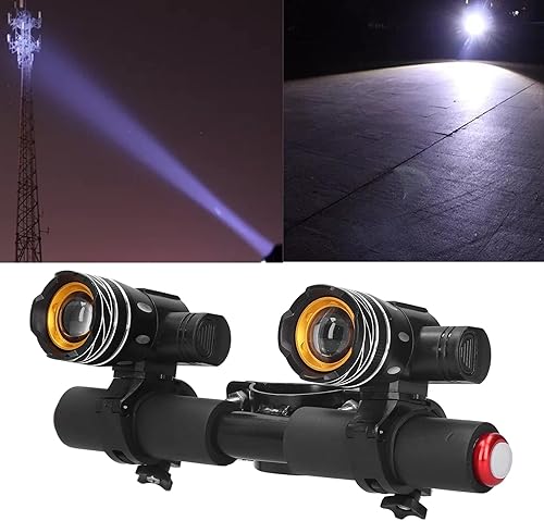 Miniatura 7 de Faros delanteros para manubrio de scooter, luces de bicicleta recargables por USB, kit de luces eléctricas para scooter de tercer engranaje, kit de