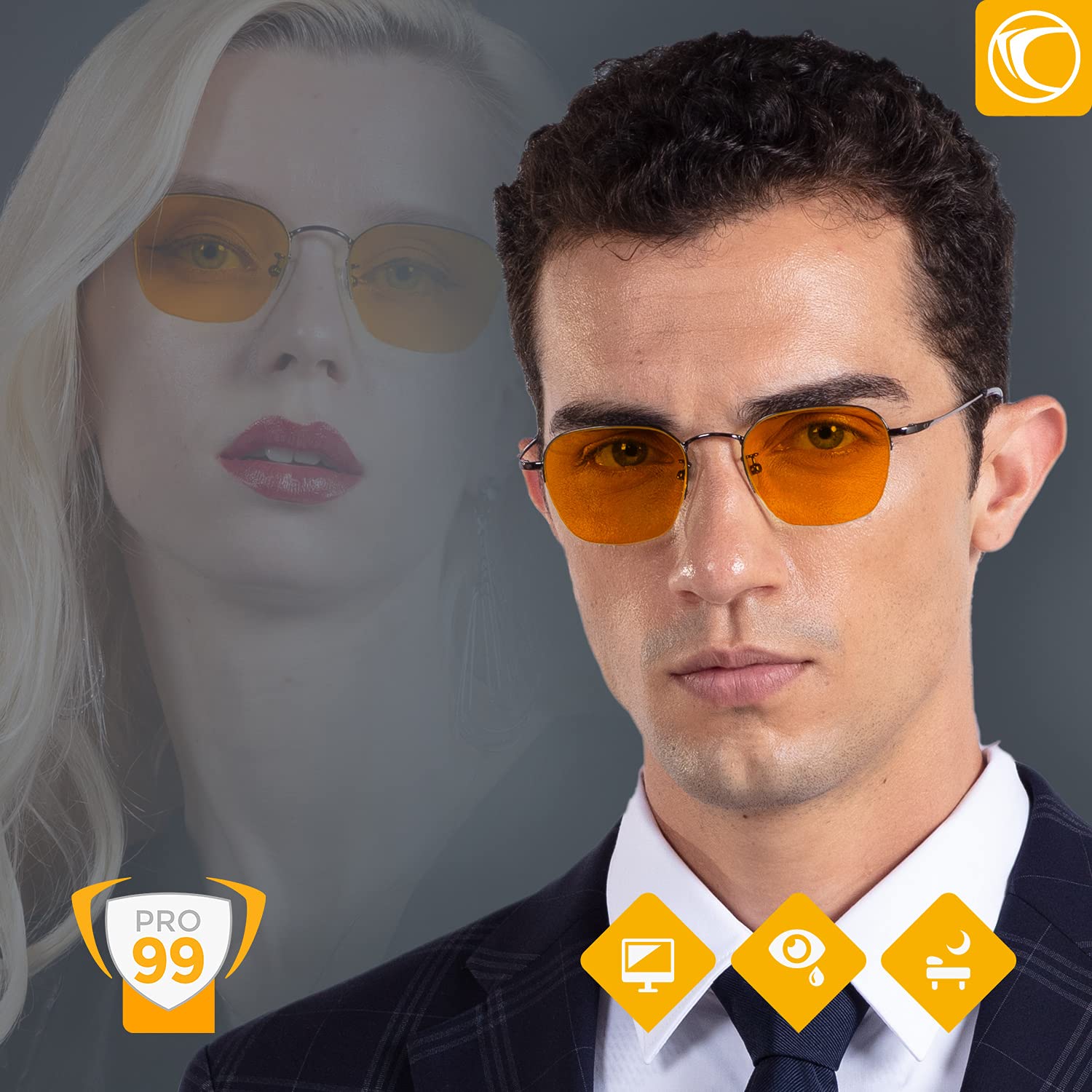 PRiSMA Blaulichtfilter-Brille KAHLA Blueblockerbrille Anti-Blaulicht bluelightprotect PRO - KL709