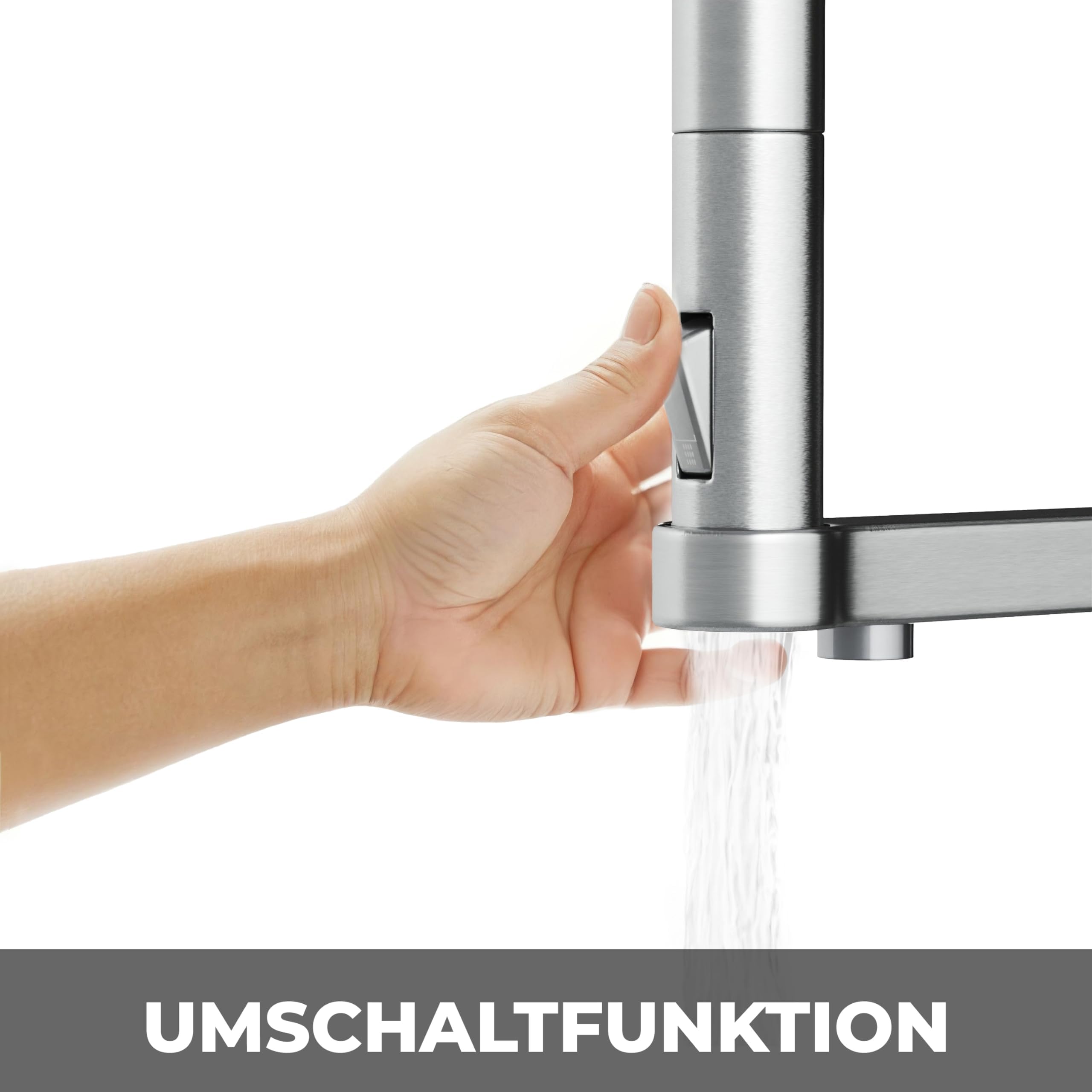 AORA® | STATEMENT INOX 5 Wege Wasserhahn | 360° drehbare Küchenarmatur aus massiven Edelstahl | Spültischarmatur Wasserfilter, Osmoseanlagen, Tafelwasseranlagen | Wasserfilter Wasserhahn | Schwarz