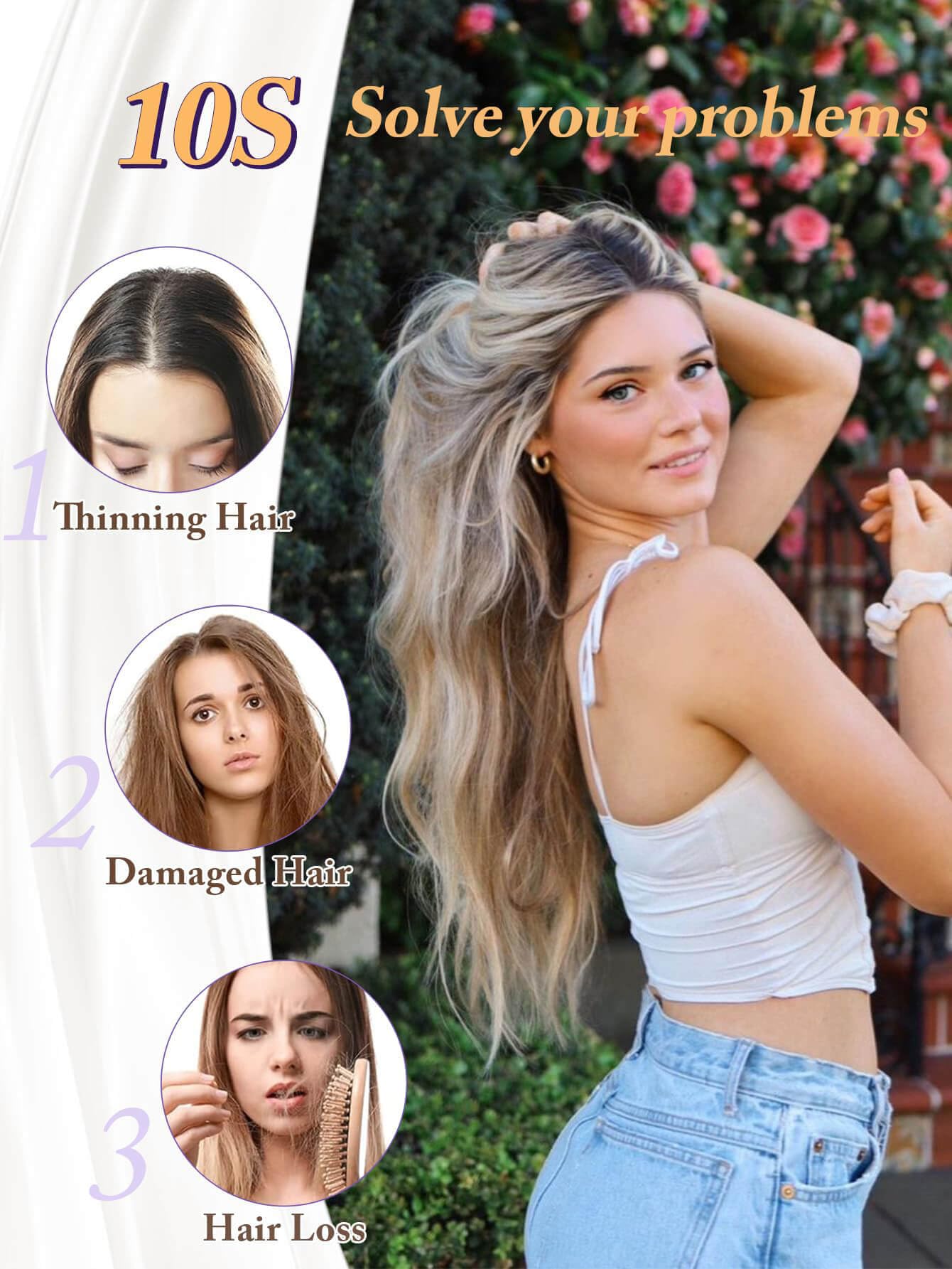Ms Taj Extensions de cheveux pour femme - Brun blond avec racines foncées